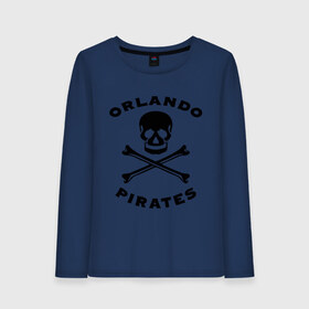 Женский лонгслив хлопок с принтом Orlando pirates Орландо Пираты в Белгороде, 100% хлопок |  | orlando pirates | кости | орландо пираты | спорт | футбол | череп