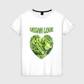 Женская футболка хлопок с принтом Вегетарианцы - Я никого не ем! в Белгороде, 100% хлопок | прямой крой, круглый вырез горловины, длина до линии бедер, слегка спущенное плечо | vegan | вегетарианцы | капуста | луг | овощи | я никого не ем | яблоко