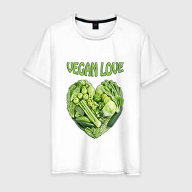Мужская футболка хлопок с принтом Вегетарианцы - Я никого не ем! в Белгороде, 100% хлопок | прямой крой, круглый вырез горловины, длина до линии бедер, слегка спущенное плечо. | vegan | вегетарианцы | капуста | луг | овощи | я никого не ем | яблоко