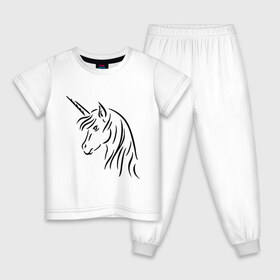 Детская пижама хлопок с принтом Единорог в Белгороде, 100% хлопок |  брюки и футболка прямого кроя, без карманов, на брюках мягкая резинка на поясе и по низу штанин
 | unicorn | единорог | животные | лошадь | рог