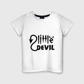 Детская футболка хлопок с принтом Маленький дьявол в Белгороде, 100% хлопок | круглый вырез горловины, полуприлегающий силуэт, длина до линии бедер | маленький дьявол | монстры | привидения и дьяволы
