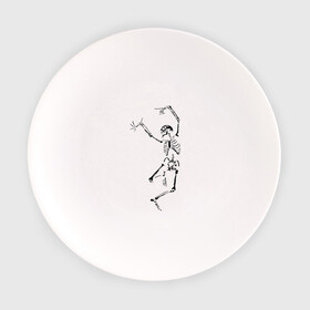 Тарелка с принтом Танцующий скелет в Белгороде, фарфор | диаметр - 210 мм
диаметр для нанесения принта - 120 мм | Тематика изображения на принте: кости | танец | танцующий скелет | черепа