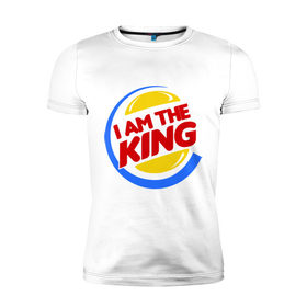 Мужская футболка премиум с принтом Я король в Белгороде, 92% хлопок, 8% лайкра | приталенный силуэт, круглый вырез ворота, длина до линии бедра, короткий рукав | хот  дог | цари и богини | я король