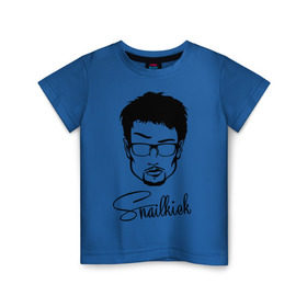 Детская футболка хлопок с принтом Snailkick в Белгороде, 100% хлопок | круглый вырез горловины, полуприлегающий силуэт, длина до линии бедер | snailkick | youtube | блоггер | блогер | видеоблоггер | видеоблогер | снэйлкик | ютьюб