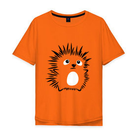 Мужская футболка хлопок Oversize с принтом Колючий ёжик в Белгороде, 100% хлопок | свободный крой, круглый ворот, “спинка” длиннее передней части | ежик в тумане | животные | колючий ёжик | колючки