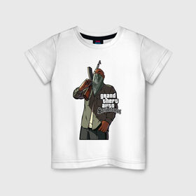 Детская футболка хлопок с принтом GTA San Andreas в Белгороде, 100% хлопок | круглый вырез горловины, полуприлегающий силуэт, длина до линии бедер | gta | gta san andreas | gtasa | мобильные игры