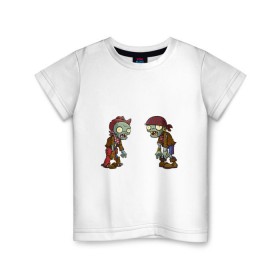 Детская футболка хлопок с принтом Зомби против Растений в Белгороде, 100% хлопок | круглый вырез горловины, полуприлегающий силуэт, длина до линии бедер | Тематика изображения на принте: зомби
