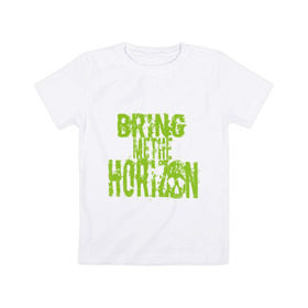 Детская футболка хлопок с принтом Bring me the horizon logo в Белгороде, 100% хлопок | круглый вырез горловины, полуприлегающий силуэт, длина до линии бедер | bring me to horizon | hardcore | kubana 2014 | кубана | лого | музыка | с группами | фестиваль | череп