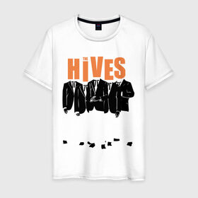 Мужская футболка хлопок с принтом The Hives (пиджаки) в Белгороде, 100% хлопок | прямой крой, круглый вырез горловины, длина до линии бедер, слегка спущенное плечо. | Тематика изображения на принте: kubana 2014 | the hives | альтернатива | кубана 2014 | музыка | рок | с группами | фестиваль