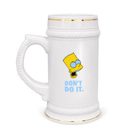 Кружка пивная с принтом Bart Simpson Dont do it Барт в Белгороде,  керамика (Материал выдерживает высокую температуру, стоит избегать резкого перепада температур) |  объем 630 мл | bart simpson dont do it | барт | кино | мультфильмы и тв | симпсоны