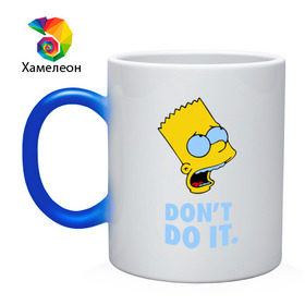 Кружка хамелеон с принтом Bart Simpson Dont do it Барт в Белгороде, керамика | меняет цвет при нагревании, емкость 330 мл | bart simpson dont do it | барт | кино | мультфильмы и тв | симпсоны