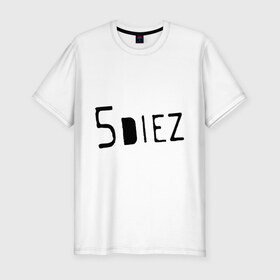 Мужская футболка премиум с принтом 5diez в Белгороде, 92% хлопок, 8% лайкра | приталенный силуэт, круглый вырез ворота, длина до линии бедра, короткий рукав | Тематика изображения на принте: 5diez | kubana | rok | альтернатива | кубана | подарок девушке | подарок парню | рок