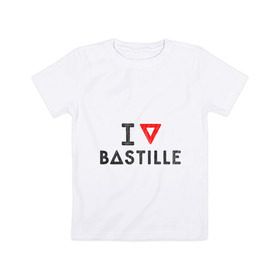 Детская футболка хлопок с принтом Bastille в Белгороде, 100% хлопок | круглый вырез горловины, полуприлегающий силуэт, длина до линии бедер | Тематика изображения на принте: bastille | pop rock | rock | альтернатива | инди рок | музыка | поп рок | рок | сердце | треугольник | я люблю