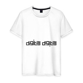 Мужская футболка хлопок с принтом Digital Digital в Белгороде, 100% хлопок | прямой крой, круглый вырез горловины, длина до линии бедер, слегка спущенное плечо. | 