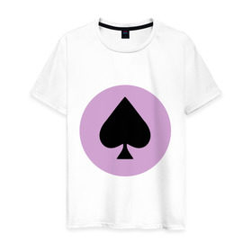 Мужская футболка хлопок с принтом Пики Рэп Хип хоп в Белгороде, 100% хлопок | прямой крой, круглый вырез горловины, длина до линии бедер, слегка спущенное плечо. | Тематика изображения на принте: игра | карты | пики | покер | туз