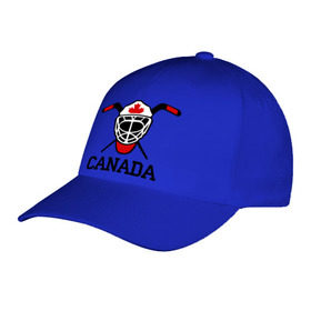 Бейсболка с принтом Canada (Канадский хоккей) в Белгороде, 100% хлопок | классический козырек, металлическая застежка-регулятор размера | canada | канадский | клюшка | спорт | хоккей | шайба