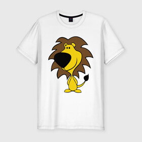Мужская футболка премиум с принтом Лев в Белгороде, 92% хлопок, 8% лайкра | приталенный силуэт, круглый вырез ворота, длина до линии бедра, короткий рукав | животные | лев | львенок | царь