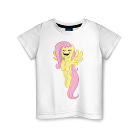Детская футболка хлопок с принтом Пони троллфейс в Белгороде, 100% хлопок | круглый вырез горловины, полуприлегающий силуэт, длина до линии бедер | Тематика изображения на принте: my little pony | pony | брони | пони | пони троллфейс | тролл