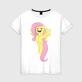 Женская футболка хлопок с принтом Пони троллфейс в Белгороде, 100% хлопок | прямой крой, круглый вырез горловины, длина до линии бедер, слегка спущенное плечо | Тематика изображения на принте: my little pony | pony | брони | пони | пони троллфейс | тролл