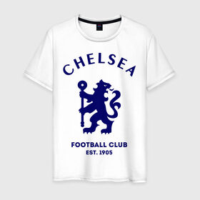 Мужская футболка хлопок с принтом Челси Футбольный клуб Chelsea в Белгороде, 100% хлопок | прямой крой, круглый вырез горловины, длина до линии бедер, слегка спущенное плечо. | chelsea | клуб | спорт | футбол | челси футбольный клуб
