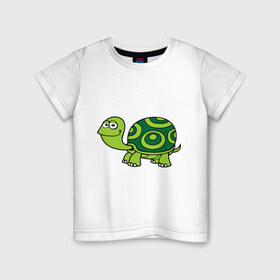 Детская футболка хлопок с принтом Черепаха в Белгороде, 100% хлопок | круглый вырез горловины, полуприлегающий силуэт, длина до линии бедер | 