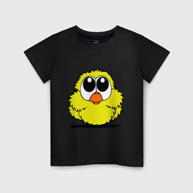 Детская футболка хлопок с принтом Цыпленок в Белгороде, 100% хлопок | круглый вырез горловины, полуприлегающий силуэт, длина до линии бедер | жёлтый | животные | птичка | цыпка | цыпленок