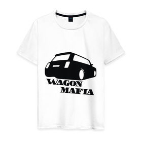 Мужская футболка хлопок с принтом WAGON MAFIA в Белгороде, 100% хлопок | прямой крой, круглый вырез горловины, длина до линии бедер, слегка спущенное плечо. | дрифт
