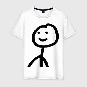 Мужская футболка хлопок с принтом Человечные Человечки в Белгороде, 100% хлопок | прямой крой, круглый вырез горловины, длина до линии бедер, слегка спущенное плечо. | мем | человечные человечки