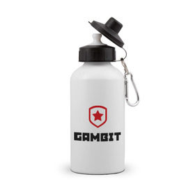 Бутылка спортивная с принтом Gambit в Белгороде, металл | емкость — 500 мл, в комплекте две пластиковые крышки и карабин для крепления | Тематика изображения на принте: gambit | team | гамбит