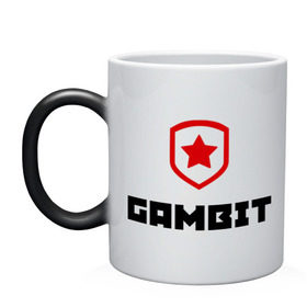 Кружка хамелеон с принтом Gambit в Белгороде, керамика | меняет цвет при нагревании, емкость 330 мл | Тематика изображения на принте: gambit | team | гамбит
