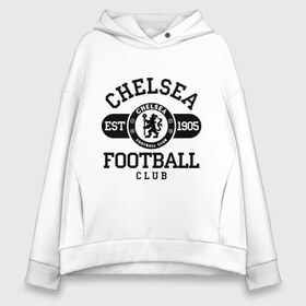 Женское худи Oversize хлопок с принтом Chelsea футбольный клуб в Белгороде, френч-терри — 70% хлопок, 30% полиэстер. Мягкий теплый начес внутри —100% хлопок | боковые карманы, эластичные манжеты и нижняя кромка, капюшон на магнитной кнопке | 1905 | chelsea | chelsea logo | fc | footbal club | лого | логотип | спорт | футбол | футбольный клуб | челси