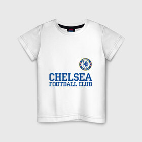 Детская футболка хлопок с принтом Chelsea в Белгороде, 100% хлопок | круглый вырез горловины, полуприлегающий силуэт, длина до линии бедер | 1905 | chelsea | chelsea logo | fc | footbal club | лого | логотип | спорт | футбол | футбольный клуб | челси