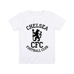 Детская футболка хлопок с принтом Chelsea FC в Белгороде, 100% хлопок | круглый вырез горловины, полуприлегающий силуэт, длина до линии бедер | 1905 | chelsea | chelsea logo | fc | footbal club | лого | логотип | спорт | футбол | футбольный клуб | челси
