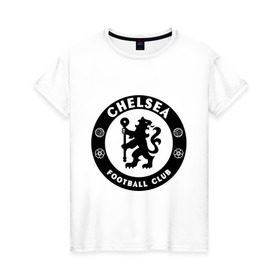 Женская футболка хлопок с принтом Chelsea logo в Белгороде, 100% хлопок | прямой крой, круглый вырез горловины, длина до линии бедер, слегка спущенное плечо | 1905 | chelsea | chelsea logo | fc | footbal club | лого | логотип | спорт | футбол | футбольный клуб | челси