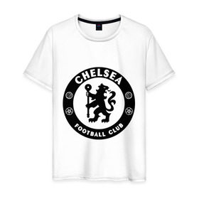 Мужская футболка хлопок с принтом Chelsea logo в Белгороде, 100% хлопок | прямой крой, круглый вырез горловины, длина до линии бедер, слегка спущенное плечо. | 1905 | chelsea | chelsea logo | fc | footbal club | лого | логотип | спорт | футбол | футбольный клуб | челси