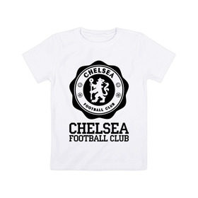Детская футболка хлопок с принтом Chelsea FC в Белгороде, 100% хлопок | круглый вырез горловины, полуприлегающий силуэт, длина до линии бедер | 1905 | chelsea | chelsea logo | fc | footbal club | лого | логотип | спорт | футбол | футбольный клуб | челси