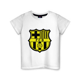 Детская футболка хлопок с принтом Barcelona logo в Белгороде, 100% хлопок | круглый вырез горловины, полуприлегающий силуэт, длина до линии бедер | Тематика изображения на принте: barcelona | fc | fc barcelona | footbal club | барселона | лого | логотип | спорт | футбол | футбольный клуб