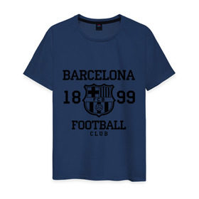 Мужская футболка хлопок с принтом Barcelona 1899 в Белгороде, 100% хлопок | прямой крой, круглый вырез горловины, длина до линии бедер, слегка спущенное плечо. | Тематика изображения на принте: barcelona | fc | fc barcelona | footbal club | барселона | лого | логотип | спорт | футбол | футбольный клуб