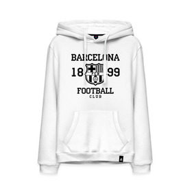 Мужская толстовка хлопок с принтом Barcelona 1899 в Белгороде, френч-терри, мягкий теплый начес внутри (100% хлопок) | карман-кенгуру, эластичные манжеты и нижняя кромка, капюшон с подкладом и шнурком | barcelona | fc | fc barcelona | footbal club | барселона | лого | логотип | спорт | футбол | футбольный клуб