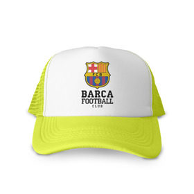 Кепка тракер с сеткой с принтом Barcelona FC в Белгороде, трикотажное полотно; задняя часть — сетка | длинный козырек, универсальный размер, пластиковая застежка | barcelona | fc | fc barcelona | footbal club | барселона | лого | логотип | спорт | футбол | футбольный клуб