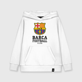 Детская толстовка хлопок с принтом Barcelona FC в Белгороде, 100% хлопок | Круглый горловой вырез, эластичные манжеты, пояс, капюшен | barcelona | fc | fc barcelona | footbal club | барселона | лого | логотип | спорт | футбол | футбольный клуб