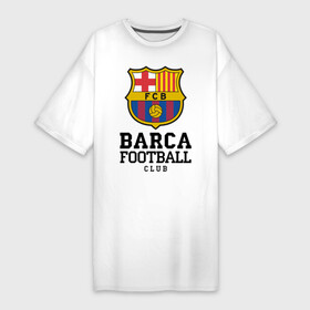 Платье-футболка хлопок с принтом Barcelona FC в Белгороде,  |  | barcelona | fc | fc barcelona | footbal club | барселона | лого | логотип | спорт | футбол | футбольный клуб