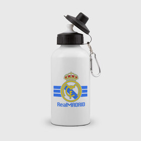 Бутылка спортивная с принтом Real Madrid в Белгороде, металл | емкость — 500 мл, в комплекте две пластиковые крышки и карабин для крепления | 1902 | fc | footbal club | real madrid | лого | логотип | реал мадрид | спорт | футбол | футбольный клуб