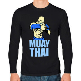 Мужской лонгслив хлопок с принтом Muay Thai (Тайский бокс) в Белгороде, 100% хлопок |  | Тематика изображения на принте: 