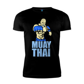 Мужская футболка премиум с принтом Muay Thai (Тайский бокс) в Белгороде, 92% хлопок, 8% лайкра | приталенный силуэт, круглый вырез ворота, длина до линии бедра, короткий рукав | Тематика изображения на принте: 