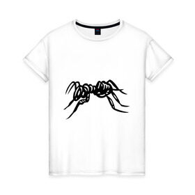 Женская футболка хлопок с принтом Муравей в Белгороде, 100% хлопок | прямой крой, круглый вырез горловины, длина до линии бедер, слегка спущенное плечо | муравей | насекомые