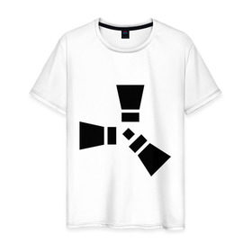 Мужская футболка хлопок с принтом Rust в Белгороде, 100% хлопок | прямой крой, круглый вырез горловины, длина до линии бедер, слегка спущенное плечо. | playrust | rust | раст