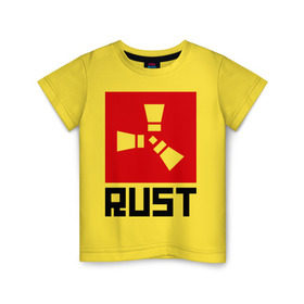Детская футболка хлопок с принтом Rust в Белгороде, 100% хлопок | круглый вырез горловины, полуприлегающий силуэт, длина до линии бедер | playrust | rust | раст