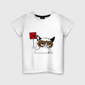 Детская футболка хлопок с принтом Веселая Dota2 в Белгороде, 100% хлопок | круглый вырез горловины, полуприлегающий силуэт, длина до линии бедер | dota | dota2 | дота | дотан | дотка | осторожно дота