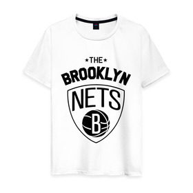 Мужская футболка хлопок с принтом The Brooklyn Nets в Белгороде, 100% хлопок | прямой крой, круглый вырез горловины, длина до линии бедер, слегка спущенное плечо. | бруклин